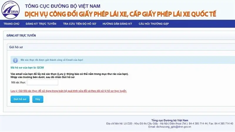 Bước 4: Xác thực đăng ký Bước 4: Xác thực đăng ký