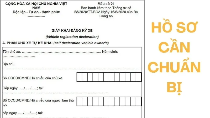 Hồ sơ cần chuẩn bị Hồ sơ cần chuẩn bị