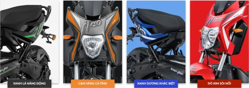 Bảng màu xe máy điện YADEA Xmen Neo