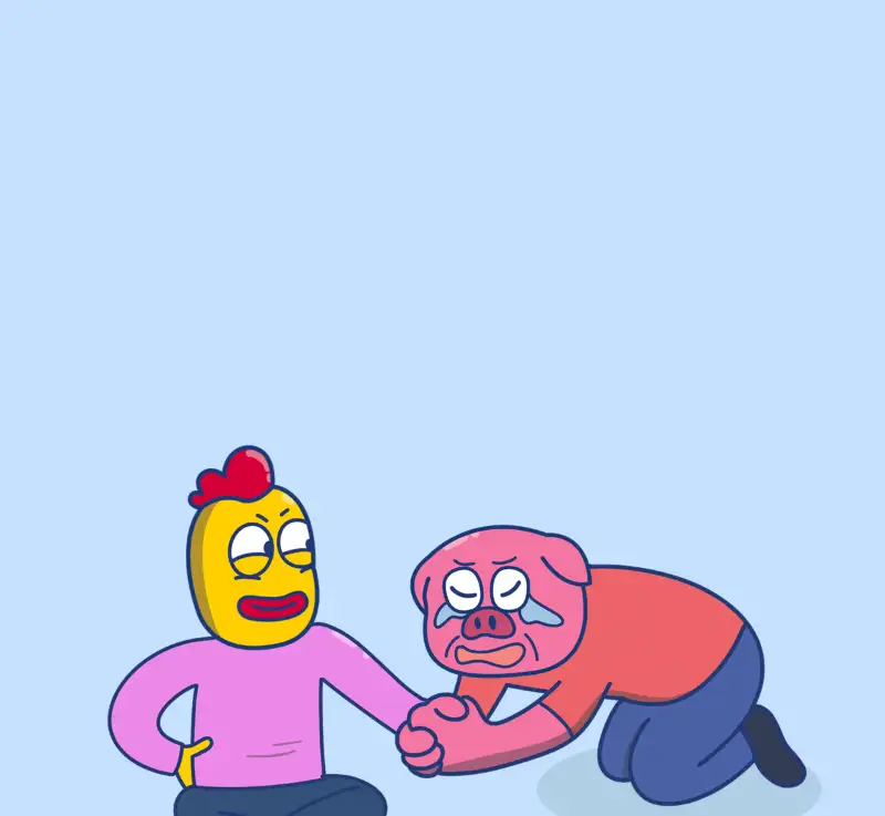 Meme quỳ này cực kỳ dễ thương và mang lại những giây phút thư giãn.