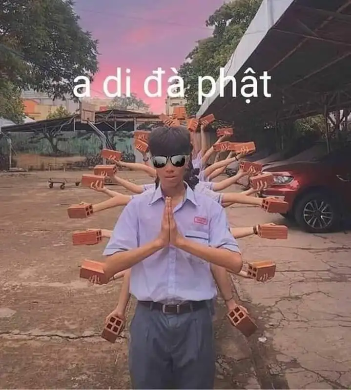 Meme lạy phật này mang lại sự ngọt ngào và cảm động.