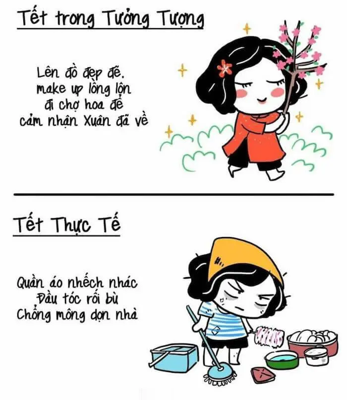 Avatar meme tết cực kỳ dễ thương, tạo không khí Tết vui vẻ.