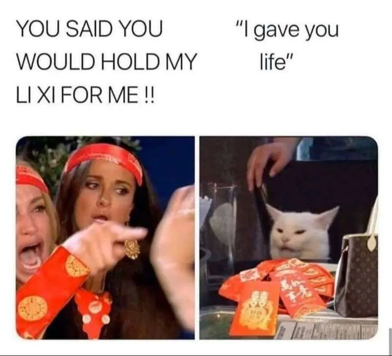 Meme tết 2024 độc đáo, tạo nên không khí Tết rộn ràng.