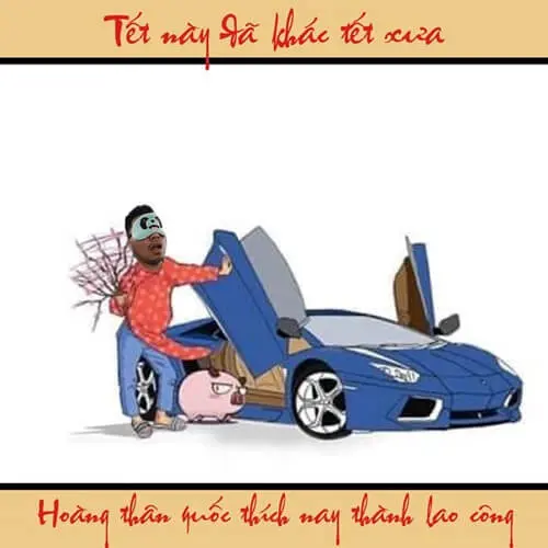 Avatar meme tết 2024 cực kỳ đáng yêu, thể hiện sự vui tươi trong dịp Tết.