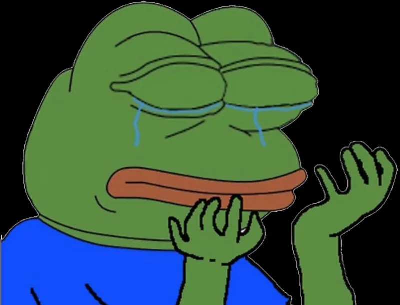 Meme ếch cười hài hước, biểu cảm siêu đỉnh.