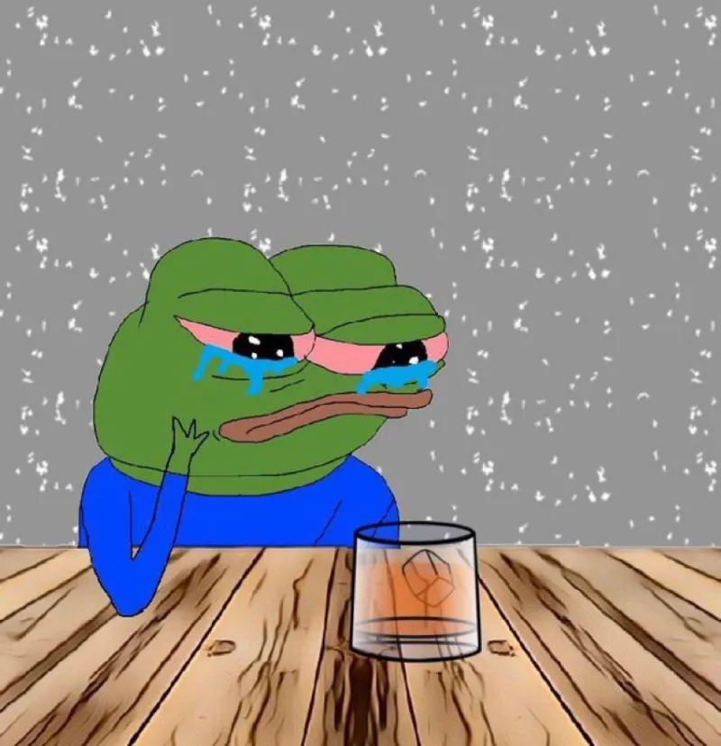 Meme ếch xanh chú hề nhìn là cười không ngừng.