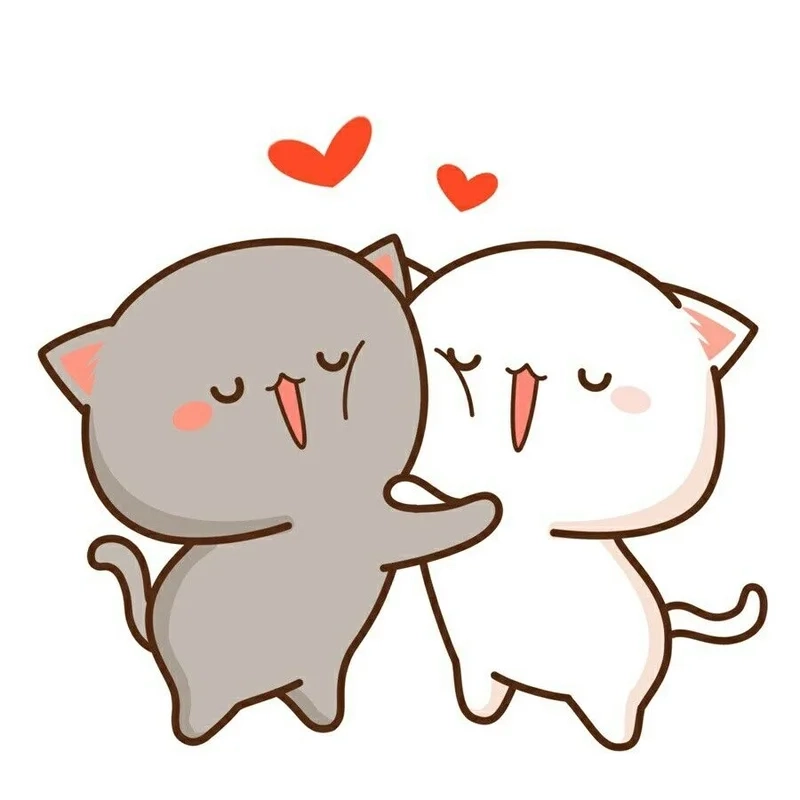 Meme mèo hôn má đáng yêu, ai xem cũng thích.