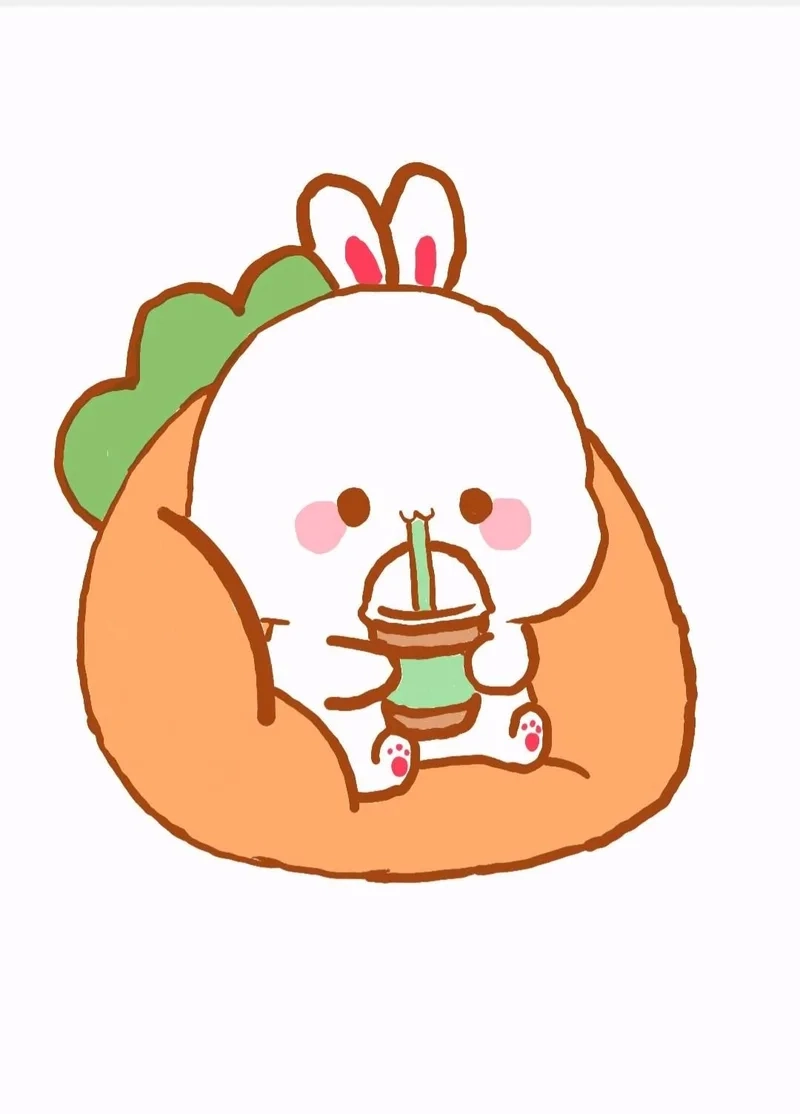 Hình vẽ con thỏ cute chibi đáng yêu đến lịm tim