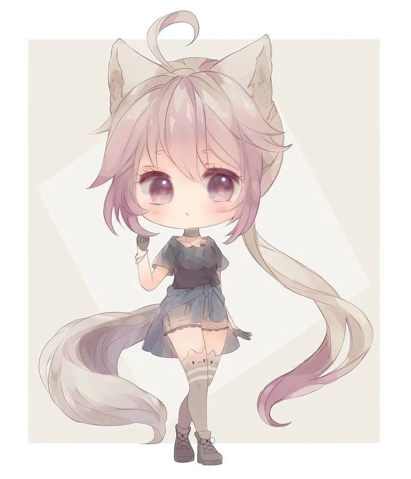 Giao diện thêm sinh động với avatar anime girl chibi hình nền cute