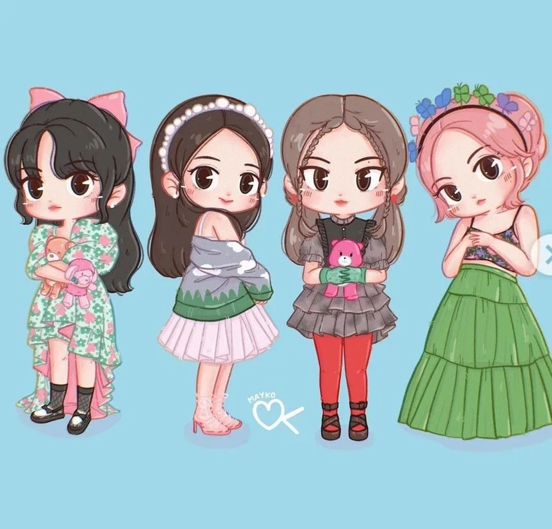 Bộ ảnh blackpink chibi how you like that gây bão fan