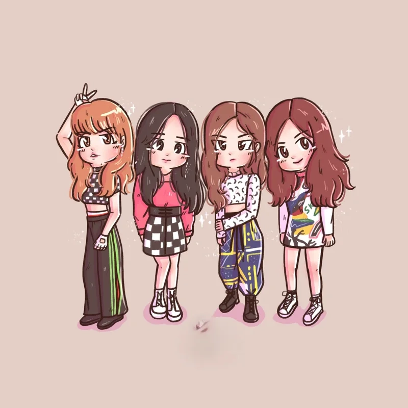 Bộ ảnh hot trend blackpink chibi pink venom siêu đẹp