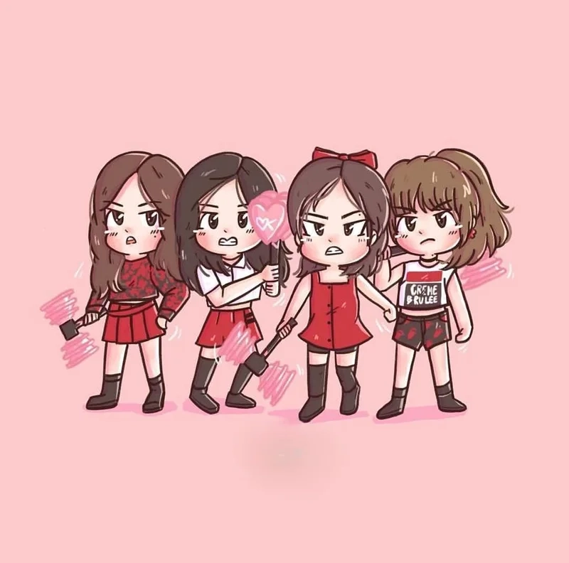 Hình siêu đẹp ảnh blackpink chibi how you like that