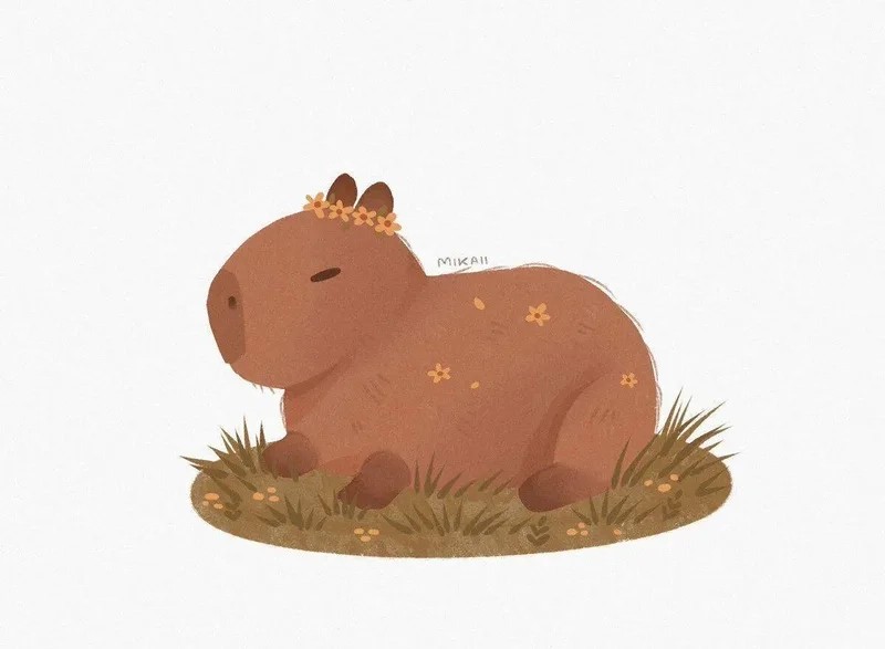 Hình nền chill chill từ bộ hình nền capybara chibi cực dễ thương