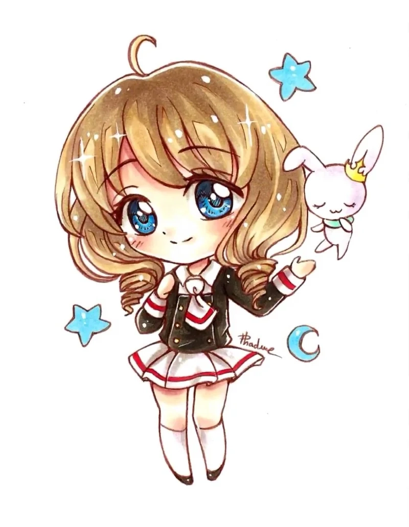 Vẻ ngây thơ tỏa sáng qua ảnh chibi cute dễ thương