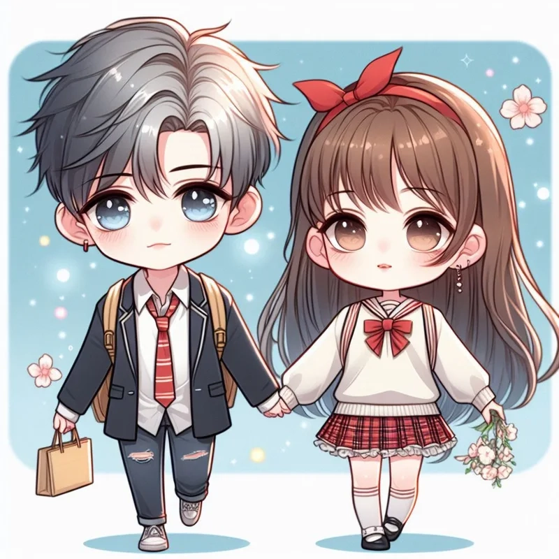 Chạm đến trái tim với bộ hình couple chibi cực kỳ đáng yêu