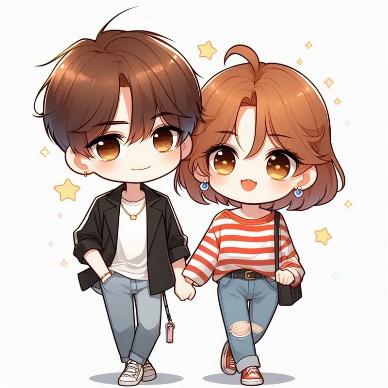 Bộ ảnh cực yêu dành cho fan hình cặp chibi