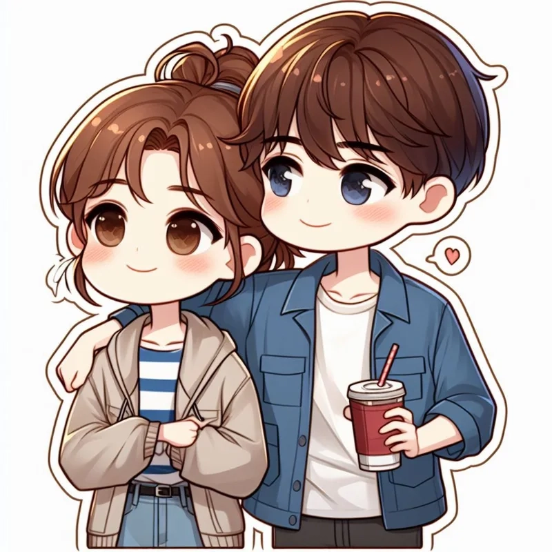 Tình bạn hay tình yêu cũng đều đẹp trong hình nền chibi cặp