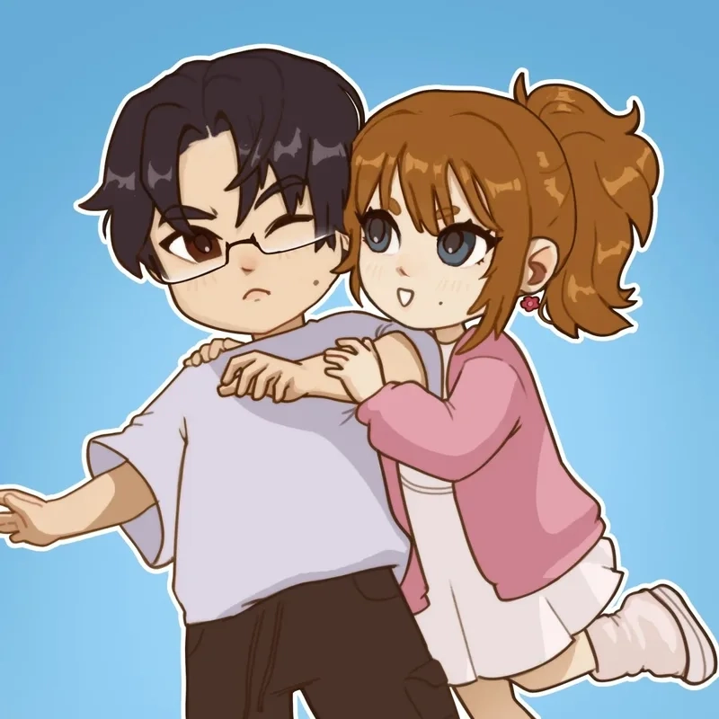 Tình yêu đậm chất anime qua hình ảnh cặp đôi yêu nhau chibi