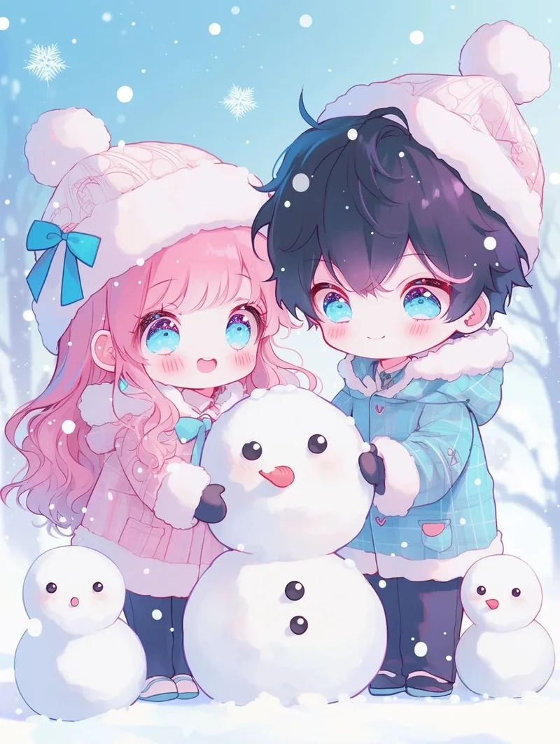 Không thể cưỡng lại nét yêu thương trong ảnh chibi đôi