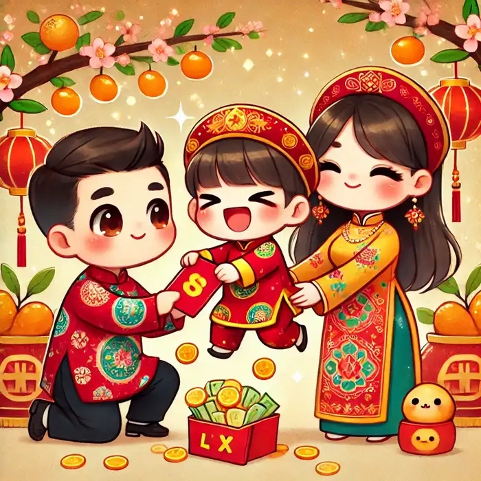 Tết này thêm phần rực rỡ với hình chibi tết