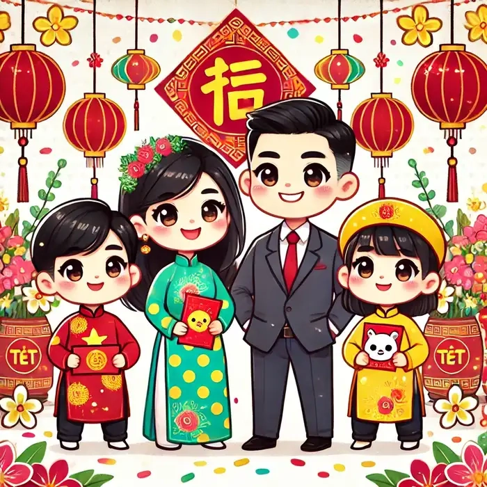 Lưu giữ khoảnh khắc ngập tràn Tết với hình ảnh tết chibi