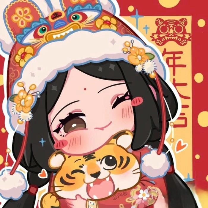 Cập nhật avatar Tết với bộ hình ảnh chibi tết siêu xinh