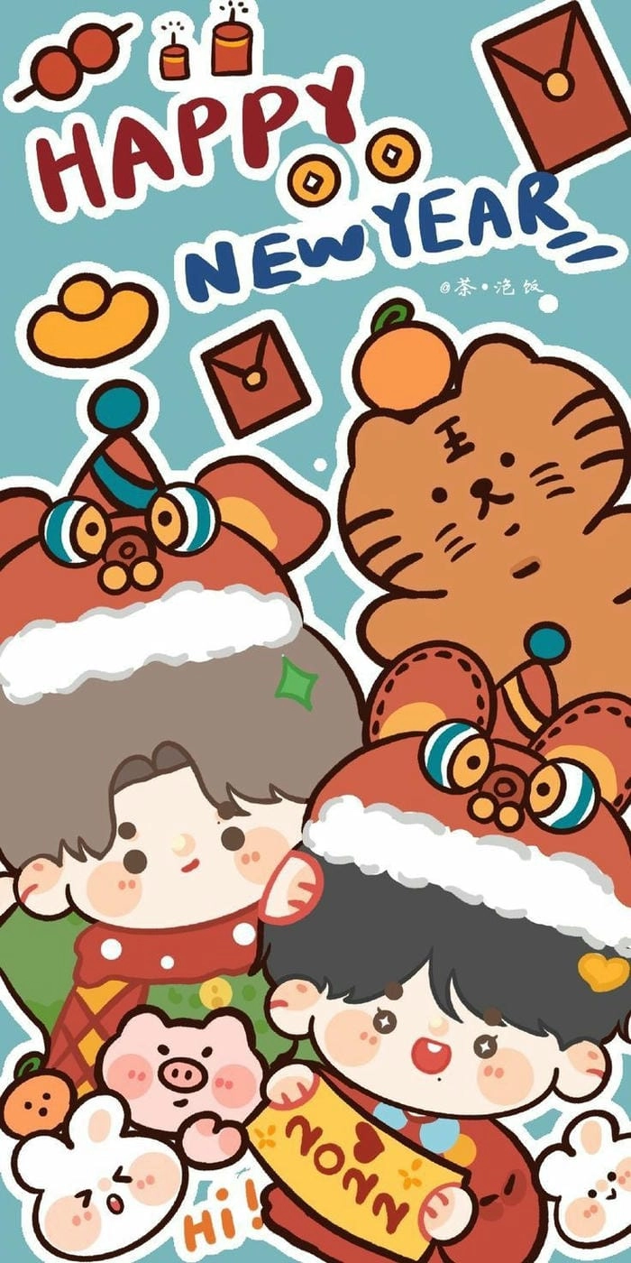 Xuân rực rỡ hơn cùng loạt hình chi bi tết đáng yêu