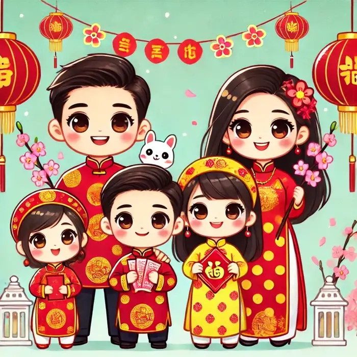 Cả nhà sẽ yêu thích bộ hình chibi cute tết cực dễ thương