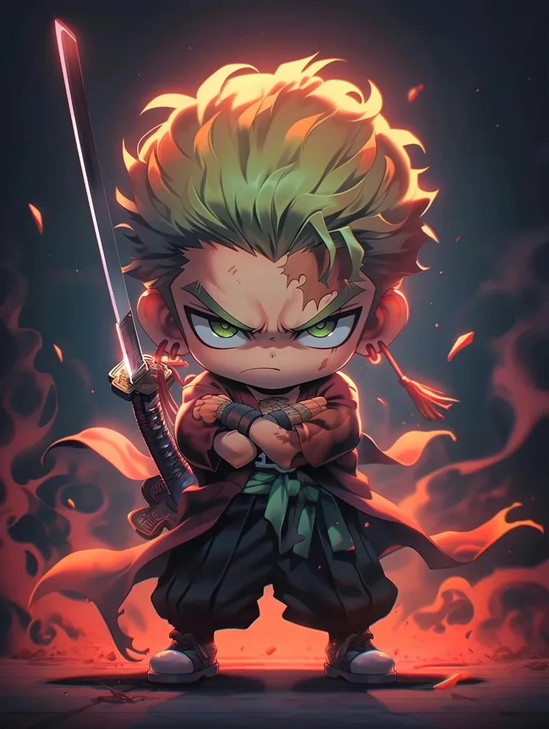 Bé mê tít bộ sưu tập chibi zoro cute
