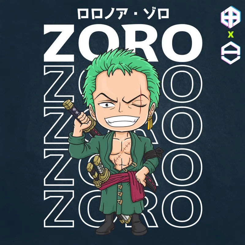 Tập vẽ dễ dàng với mẫu zoro chibi drawing
