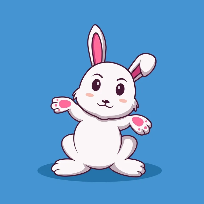 Trang trí sinh động với sticker sticker chibi vẽ con thỏ cute