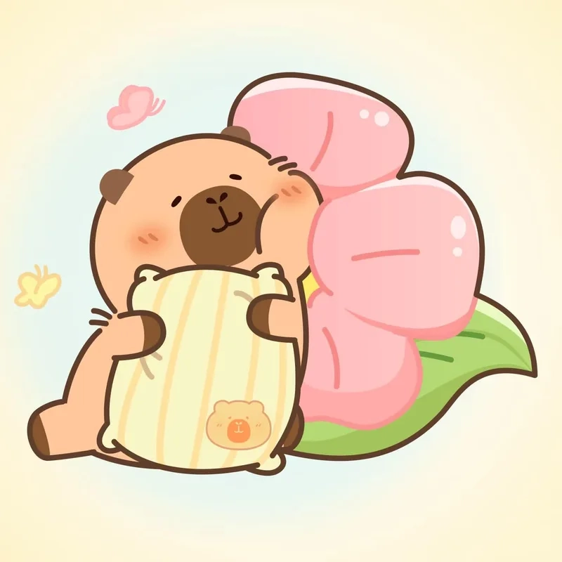 Đắm chìm trong bộ chibi cute ảnh capybara cute chibi ngọt ngào