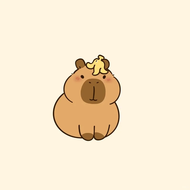 Dễ thương tối giản từ capybara chibi đơn giản