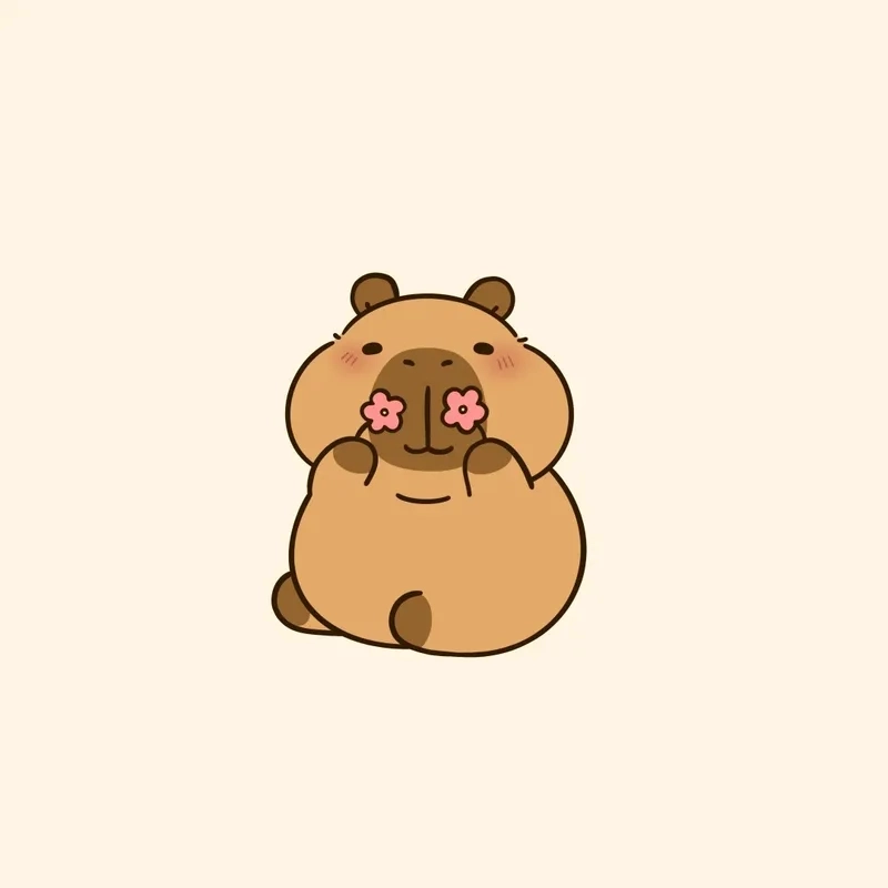 Ngọt ngào không tưởng với hình ảnh nền capybara chibi cute