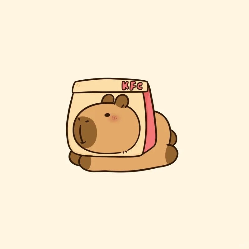 Vẽ tay siêu đẹp với chibi hình vẽ capybara chibi cute