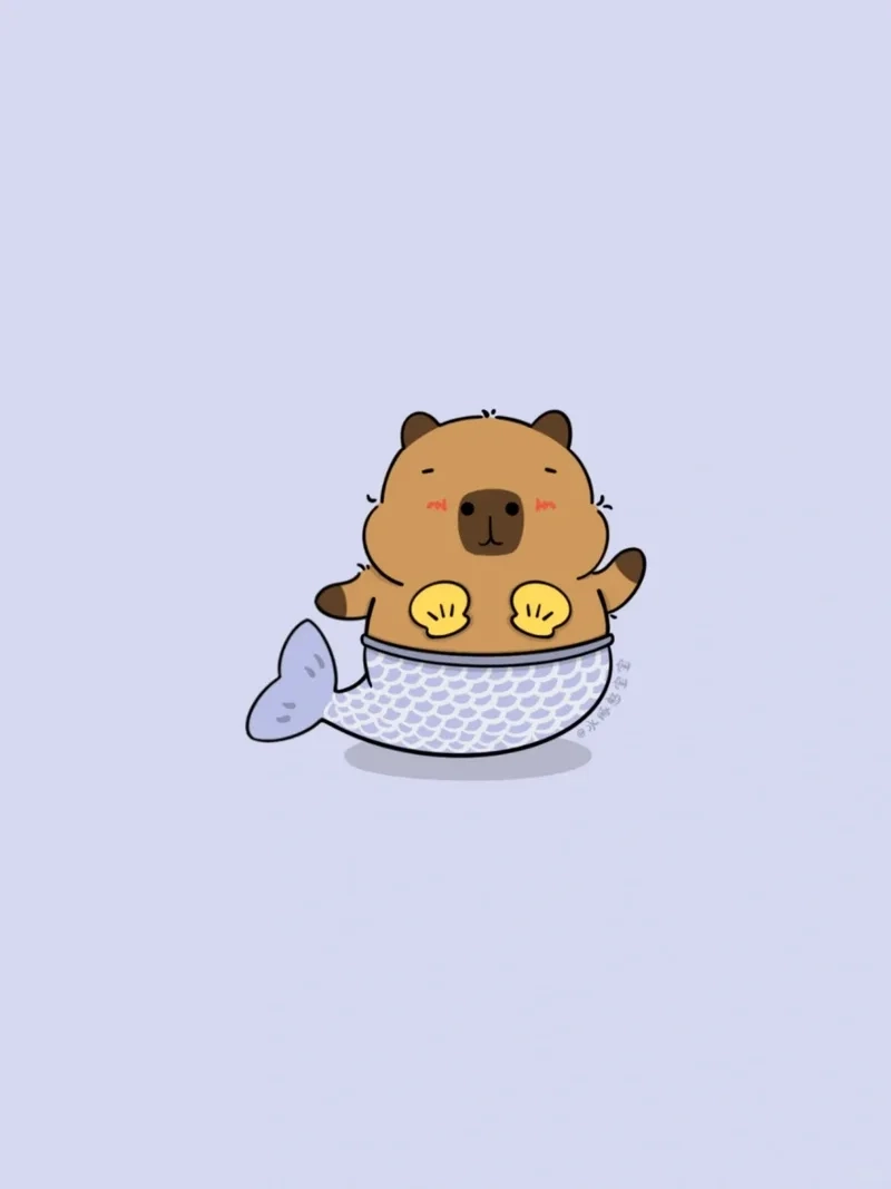 Bộ ảnh dễ thương từ hình chibi cute hình vẽ capybara chibi cute