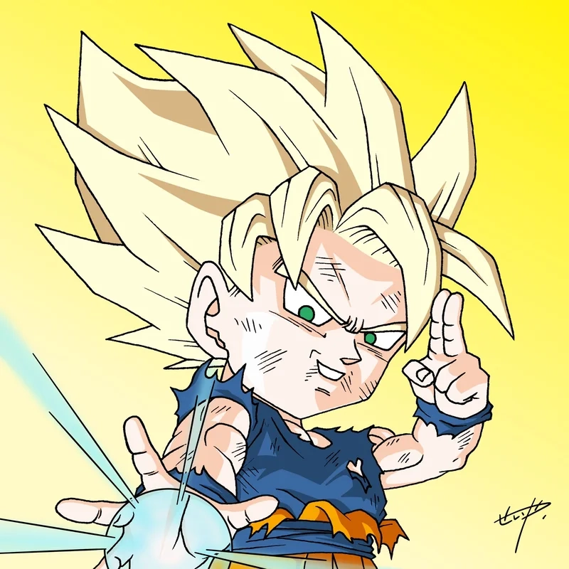 Bộ ảnh goku chibi ssj cực chiến