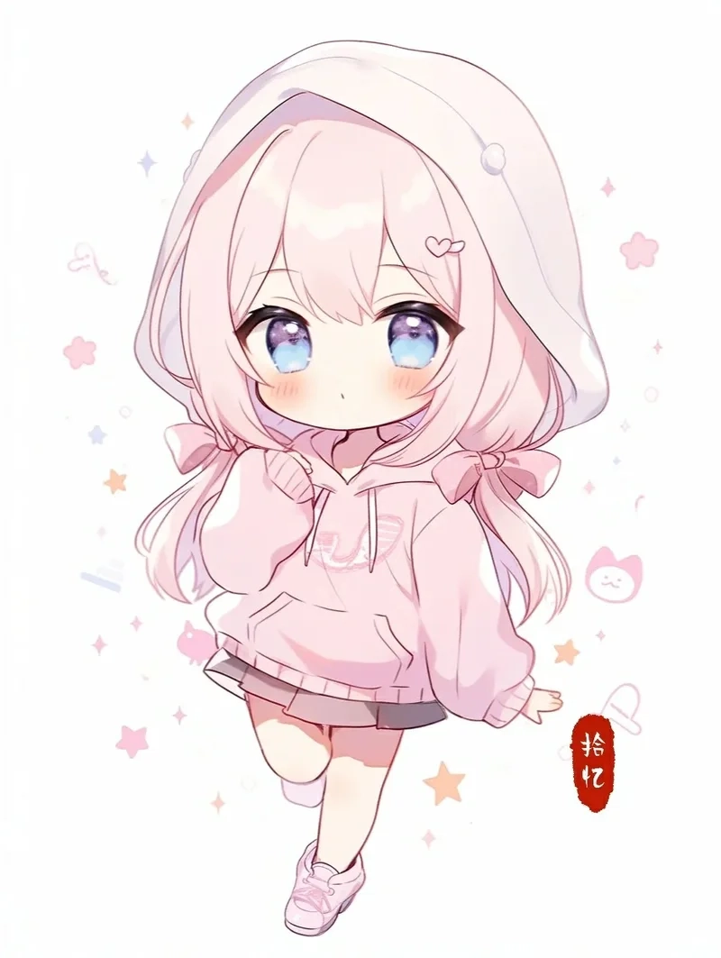 Mở khóa năng lượng tích cực cùng hình nền cute nữ chibi