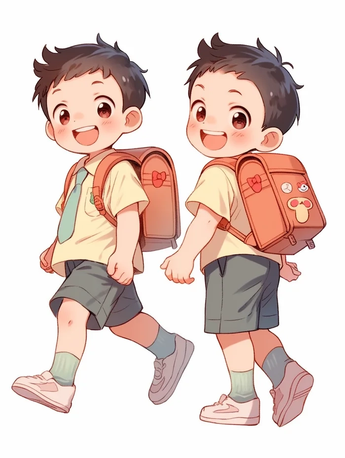 Hình minh họa siêu cute về hình ảnh học sinh nam chibi