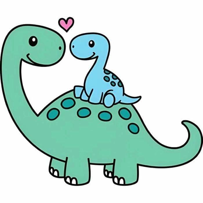 Bé nhà bạn sẽ thích mê với hình con khủng long chibi