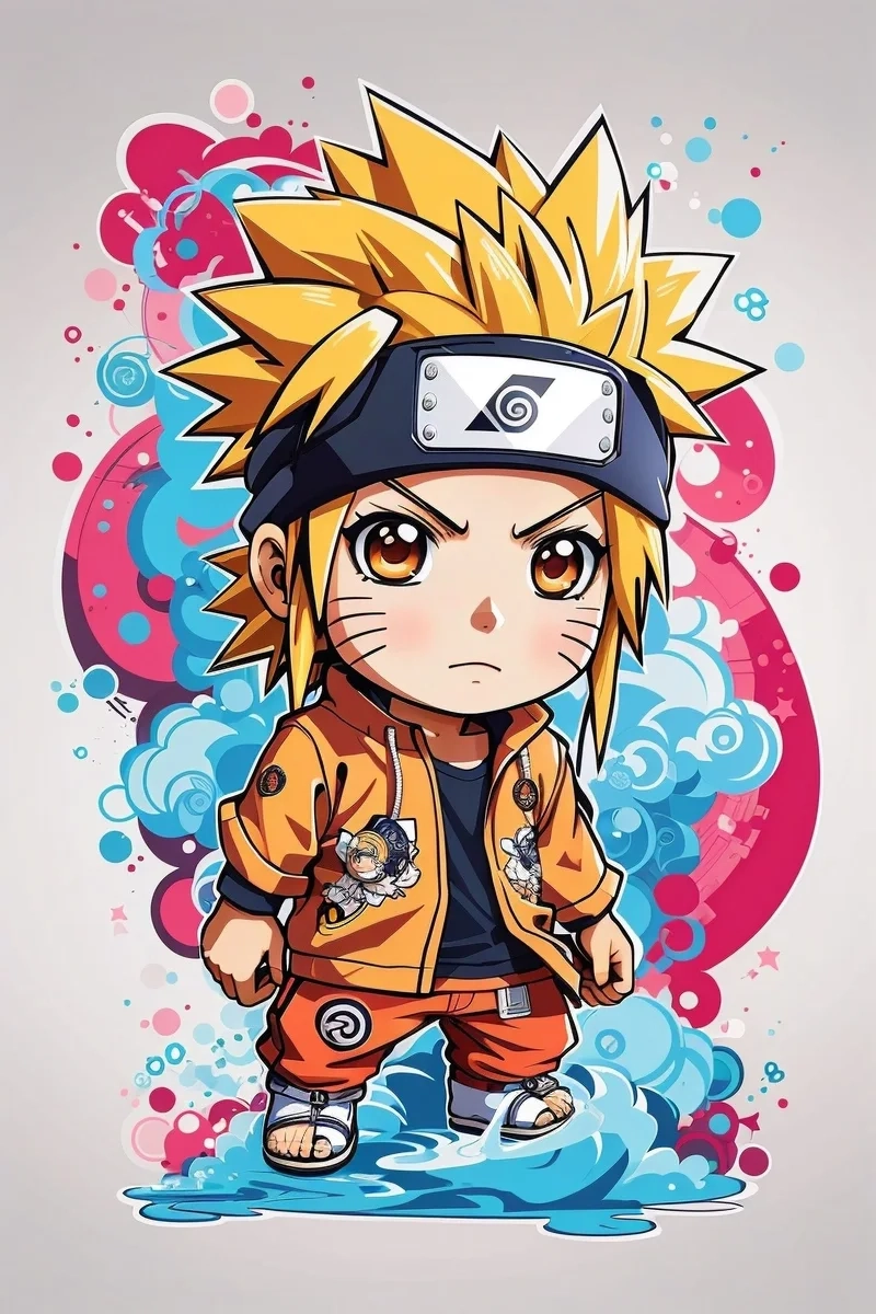 Mẫu vẽ dễ học nhất dành cho bạn là vẽ naruto chibi đơn giản
