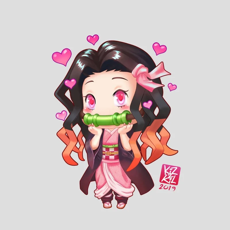 Fan art hình nezuko chibi cute hot trend