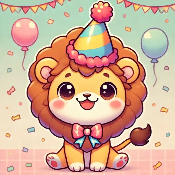 Bé nhà bạn chắc chắn sẽ thích mẫu vẽ sư tử chibi đơn giản