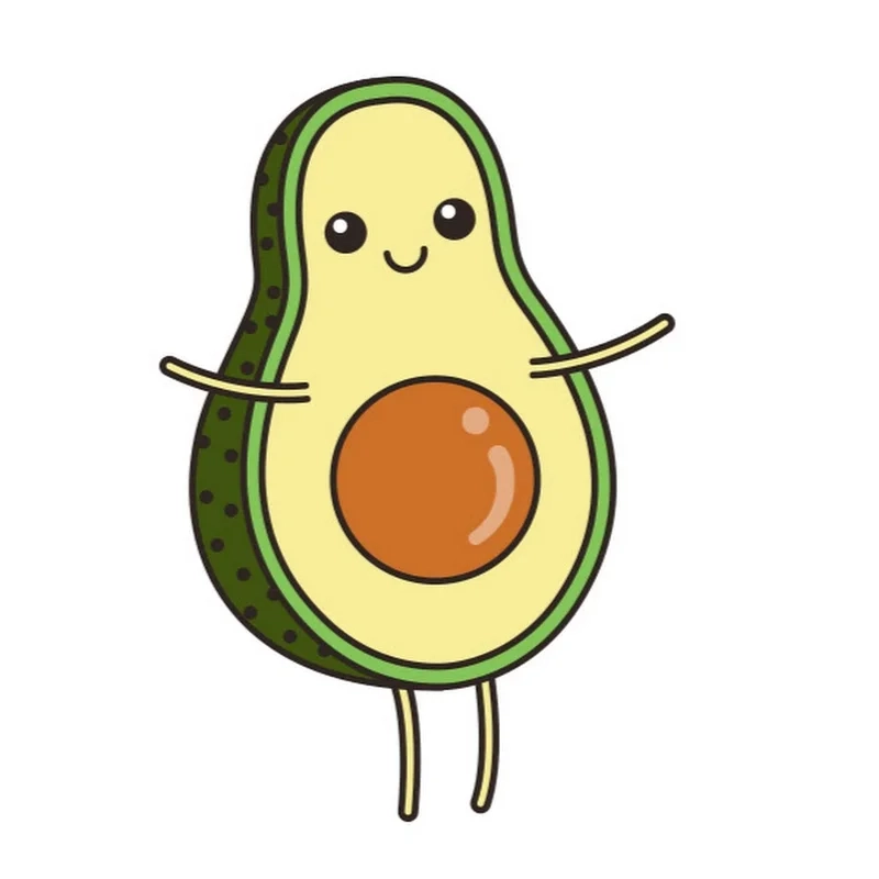 Tranh quả bơ hoạt hình cute cho dân văn phòng thư giãn
