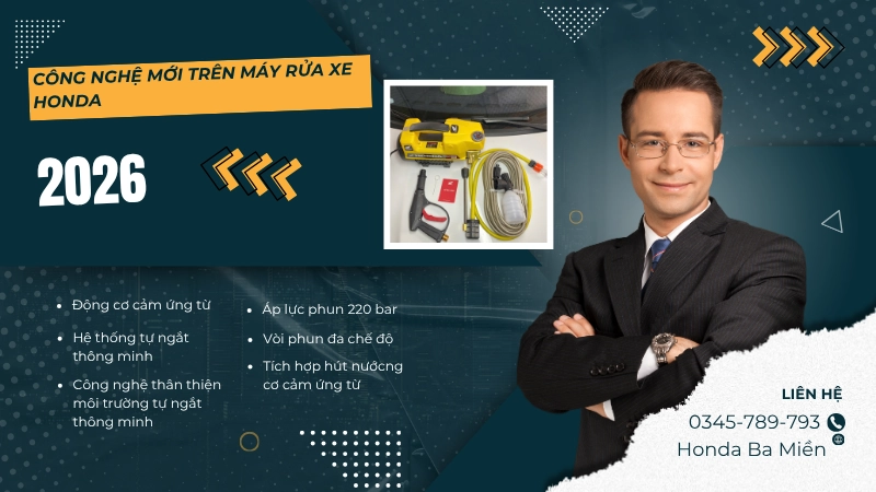 Công nghệ mới trên máy rửa xe Honda 2026